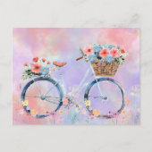 Postcrossing - Pastel Flowered Bicycle Feestdagenkaart (Voorkant)