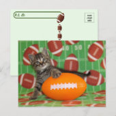 Postcrossing Patton Plays Football - Cat Briefkaar Briefkaart (Voorkant / Achterkant)