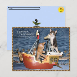 Postcrossing Pirate Kittens Quote Briefkaart
