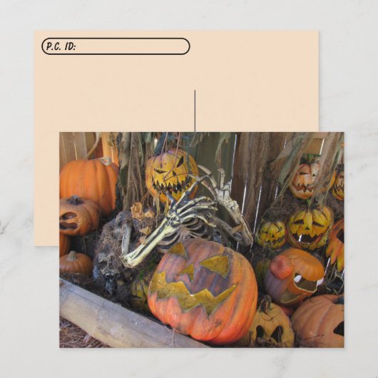 Postcrossing - Pompoen Ghoul Halloween Briefkaart (Voorkant / Achterkant)