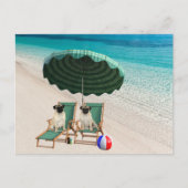 Postcrossing - Pugs bij het Beach Briefkaart (Voorkant)