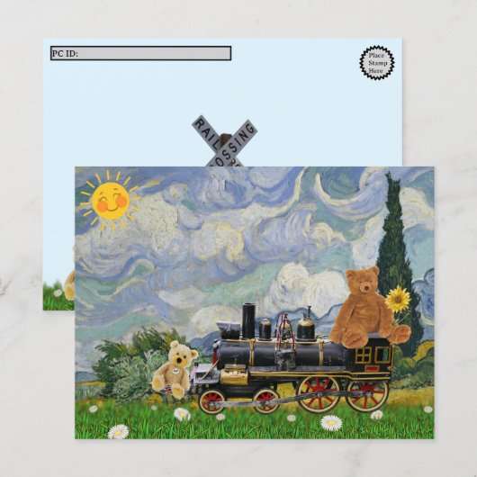 Postcrossing - Reizende teddyberen Feestdagenkaart (Voorkant / Achterkant)