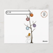 Postcrossing - Santa bouwt een sneeuwpop Briefkaar Briefkaart (Achterkant)