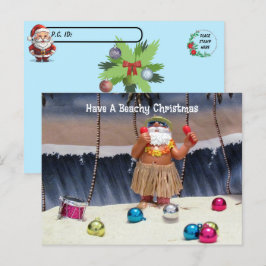 Postcrossing - Santa Claus Beach Party Kerstmis Briefkaart