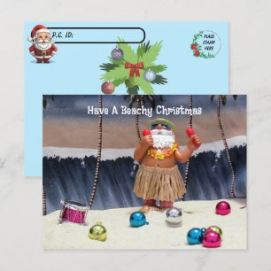 Postcrossing - Santa Claus Beach Party Kerstmis Briefkaart