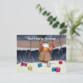 Postcrossing - Santa Claus Beach Party Kerstmis Briefkaart (Staand voorkant)