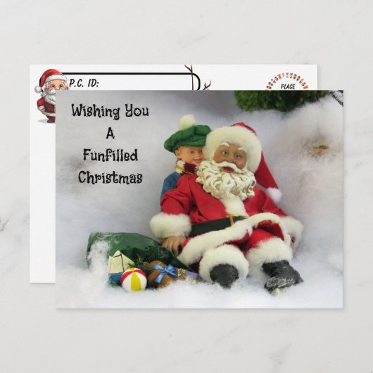 Postcrossing - Santa Takes a Tumble Briefkaart (Voorkant / Achterkant)