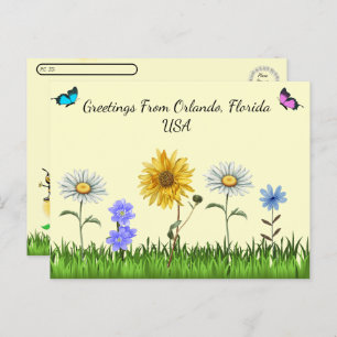 Postcrossing Schattigee bloemengroeten uit Briefka Briefkaart