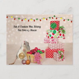 Postcrossing - Schattigee rat versieren voor kerst Briefkaart