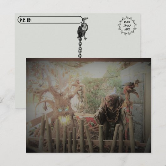 Postcrossing - Spooky Witch Halloween Briefkaart (Voorkant / Achterkant)