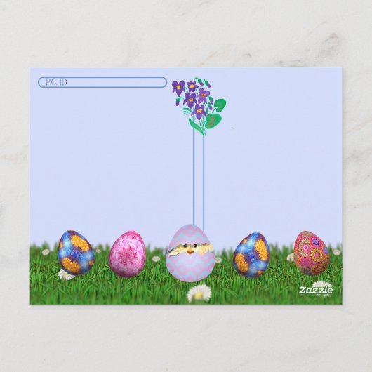 Postcrossing - Tiffany's Paasmand = Kat Briefkaart (Achterkant)