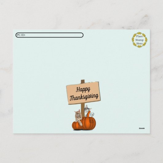 Postcrossing Tito Taz & Annie's 2025 Thanksgiving  Feestdagenkaart (Achterkant)
