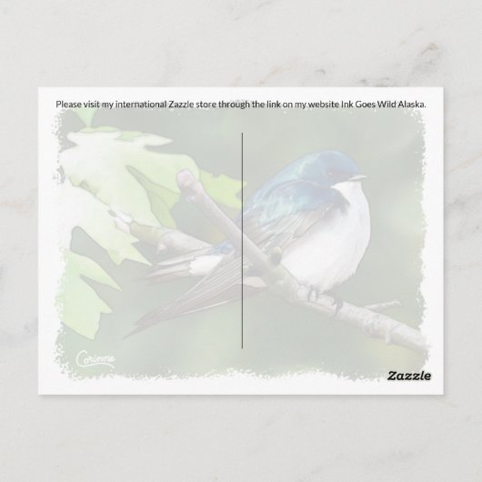Postcrossing Tree Swallow - Briefkaart (Achterkant)