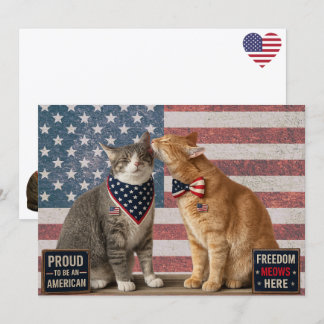 Postcrossing - USA Patriot Cats Flat Card Bedankkaart