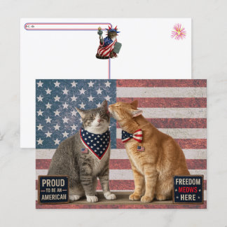 Postcrossing - USA Patriot Cats Postkaart Feestdagenkaart
