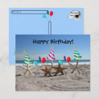 Postcrossing - Zeesterren op het strand Briefkaart