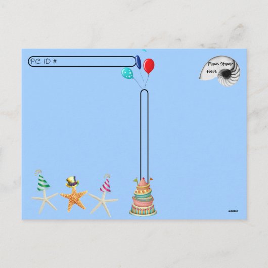 Postcrossing - Zeesterren op het strand Briefkaart (Achterkant)