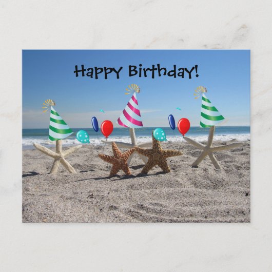 Postcrossing - Zeesterren op het strand Briefkaart (Voorkant)