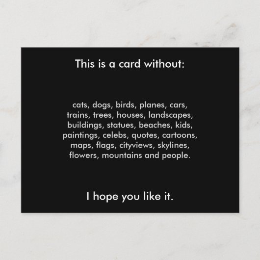 Postcrossing zonder een van de gebruikelijke dinge briefkaart (Voorkant)