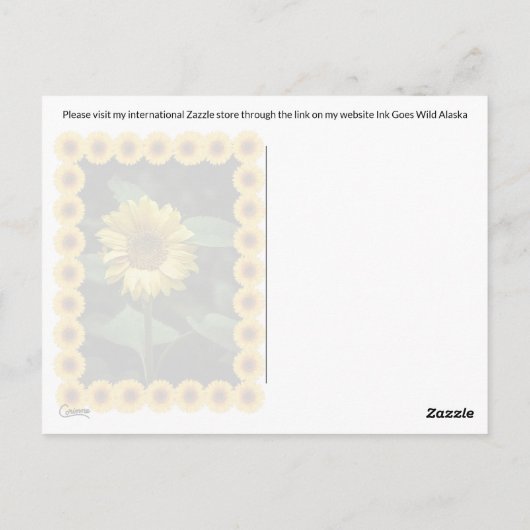 Postcrossing Zonnebloem - Briefkaart (Achterkant)