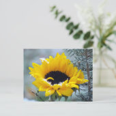 Postcrossing - Zonnebloem in het Sneeuw Briefkaart (Staand voorkant)