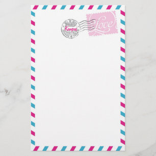 Postdienst Collectie Stationery Pink Aqua Briefpapier