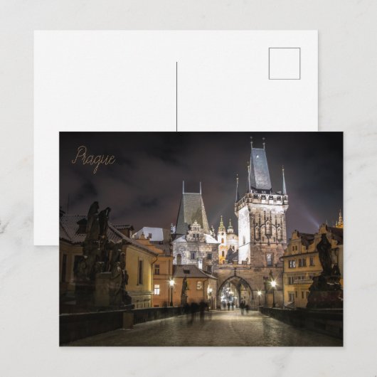 Postdienst de la ciudad de Praga en República Chec Briefkaart (Voorkant / Achterkant)