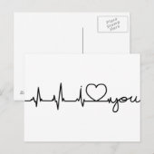 Postelektrocardiogram Ik hou van je Briefkaart (Voorkant / Achterkant)