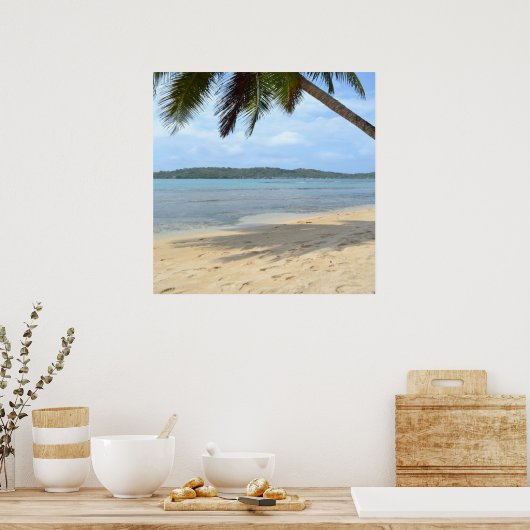 Poster 012 - Caraïbisch strand aan de wal (Keuken)