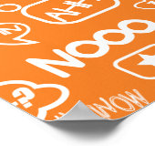 poster 02 van oranje spraakbelletjes (Hoek)