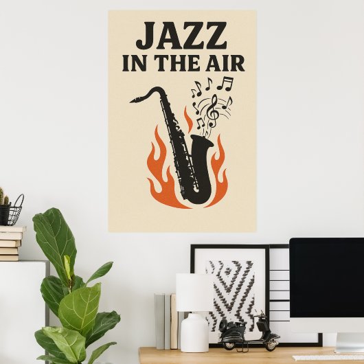 Poster 12, Jazz in de lucht, (Thuiskantoor)