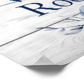 Poster 12 x 12 Chic Farmhouse Blue/White Floral 2 (Hoek)