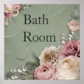 Poster 12 x 12  Floral Bath Room (Voorkant)