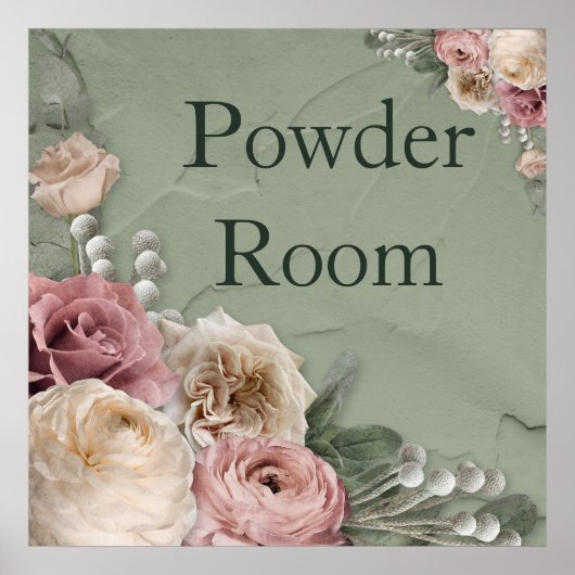 Poster 12 x 12  "Floral Wash Room" (Voorkant)