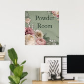 Poster 12 x 12  "Floral Wash Room" (Thuiskantoor)