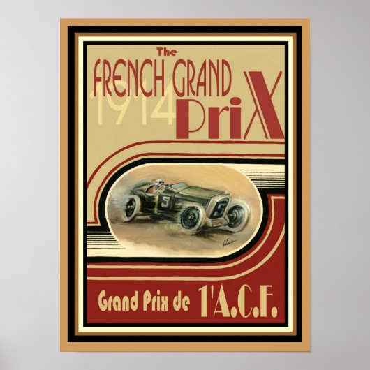 poster 12 x 16 van de Grote Prijs 1914 (Voorkant)