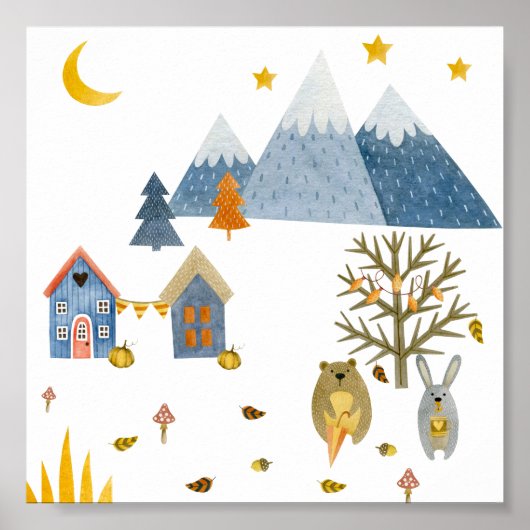 Poster (15,2 x 15,2cm) - Autumn (Voorkant)