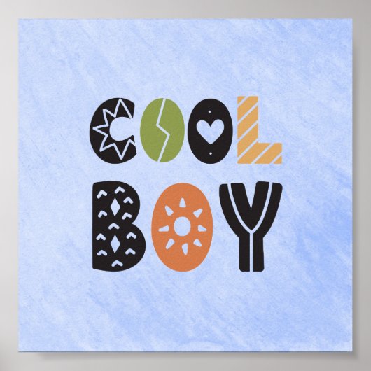 Poster (15,2 x 15,2cm) - Cool Boy (Voorkant)