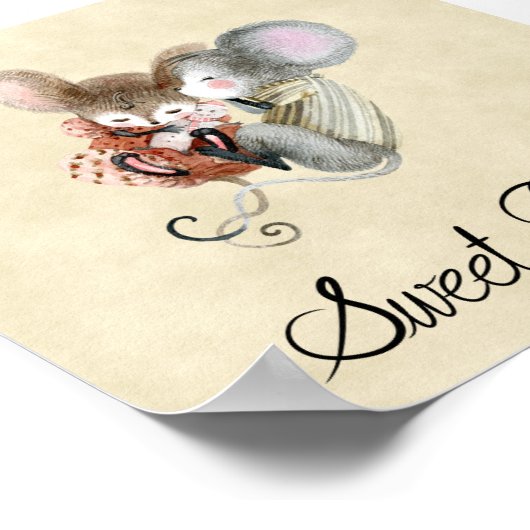 Poster (15,2 x 15,2cm) - Cute Little Mice (Hoek)