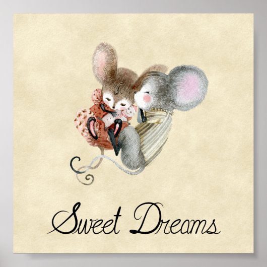 Poster (15,2 x 15,2cm) - Cute Little Mice (Voorkant)