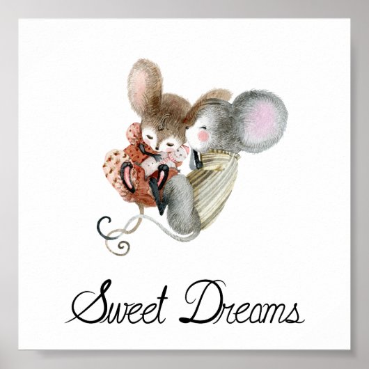 Poster (15,2 x 15,2cm) - Cute Little Mice (Voorkant)