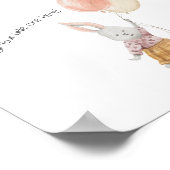 Poster (15,2 x 15,2cm) - Cute Rabbit With Balloons (Hoek)