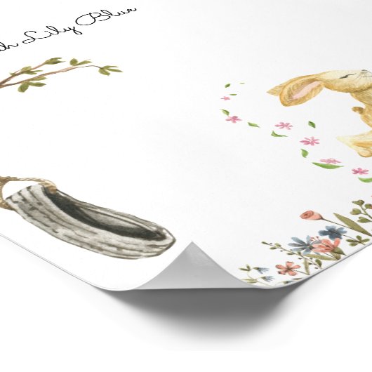 Poster (15,2 x 15,2cm) - Happy Rabbit (Hoek)