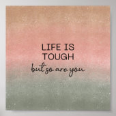 Poster (15,2 x 15,2cm) - Life Is Tough (Voorkant)