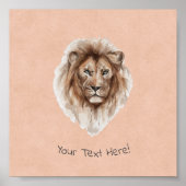 Poster (15,2 x 15,2cm) - Lion (Voorkant)