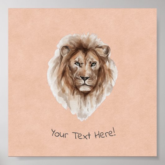 Poster (15,2 x 15,2cm) - Lion (Voorkant)