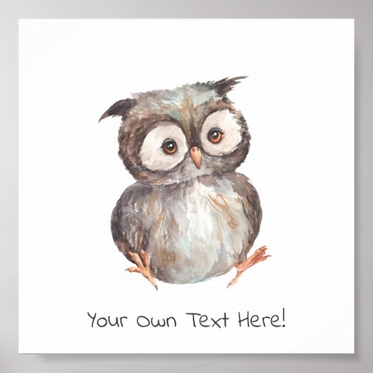 Poster (15,2 x 15,2cm) - Little Owl (Voorkant)