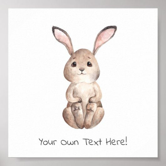 Poster (15,2 x 15,2cm) - Little Rabbit (Voorkant)
