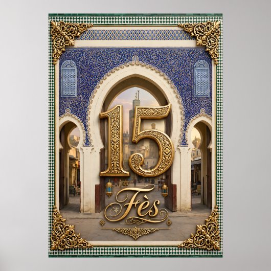 Poster 15 Fès Marokko (Voorkant)