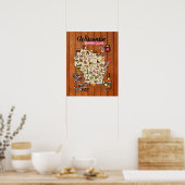 Poster - 16 x 20 - Wisconsin Supper Club Map (Keuken)